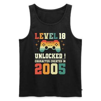 Level 18 Birthday Gamer 18 years old - Men's Premium Organic Tank Top - black - Front - AI Model Male 178 light (178cm)