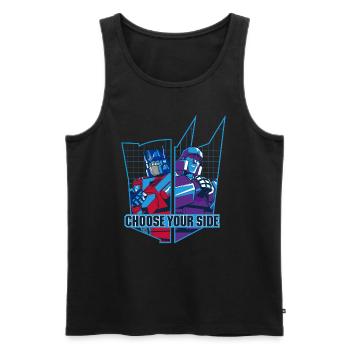 Transformers Optimus Prime Vs. Megatron - Men's Premium Organic Tank Top - black - Front - AI Model Male 178 light (178cm)
