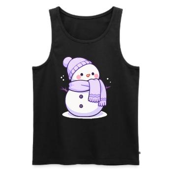Cute Christmas Snowman - Holiday Design - Men's Premium Organic Tank Top - black - Front - AI Model Male 178 light (178cm)