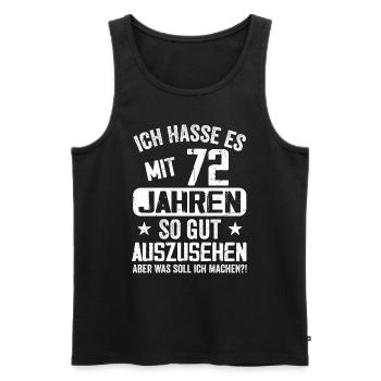 72 Jahre Jung - Vintage Geburtstagsspruch - Männer Premium Bio Tank Top - Schwarz - Vorne - Michal (187cm)
