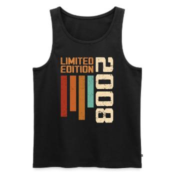 Vintage 2008 Birthday Gift 2008 Retro 2008 - Men's Premium Organic Tank Top - black - Front - AI Model Male 178 light (178cm)