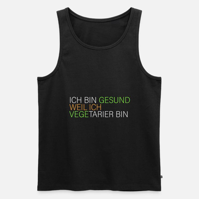 gesund weil ich Vegetarier bin - Männer Premium Bio Tank Top - Schwarz