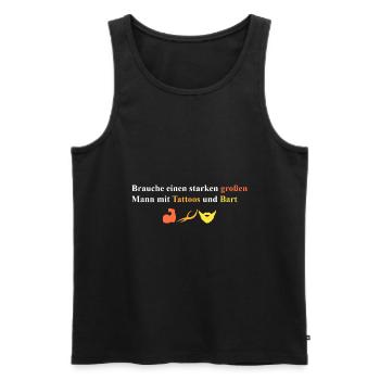 Diesen Mann brauche ich! - Männer Premium Bio Tank Top - Schwarz - Vorne - Michal (187cm)