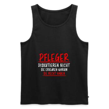 Pfleger Lustiger Spruch Altenpfleger Job Geschenk - Männer Premium Bio Tank Top - Schwarz - Vorne - Michal (187cm)