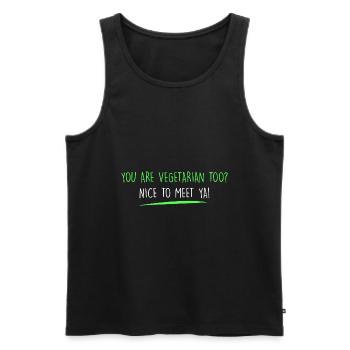 Sie sind auch Vegetarier? - Männer Premium Bio Tank Top - Schwarz - Vorne - AI Model Male 178 light (178cm)