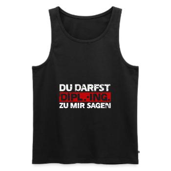 Diplom Ingenieur: Du Darfst Dipl.-Ing. sagen, DIPL - Männer Premium Bio Tank Top - Schwarz - Vorne - AI Model Male 178 light (178cm)