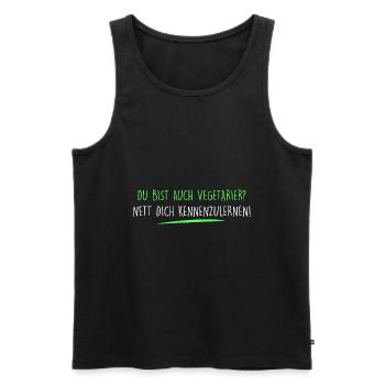 Du bist auch Vegetarier? - Männer Premium Bio Tank Top - Schwarz - Vorne - AI Model Male 178 light (178cm)