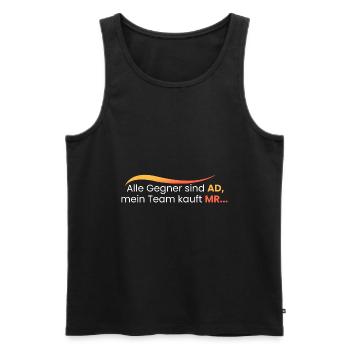 Alle sind AD und gekauft wird MR - Männer Premium Bio Tank Top - Schwarz - Vorne - Michal (187cm)