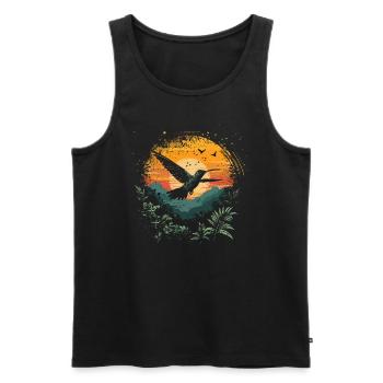 colibri, oiseau, la nature, animaux, nature sauvage, nectar - Débardeur bio Premium Homme - noir - Devant - Michal (187cm)