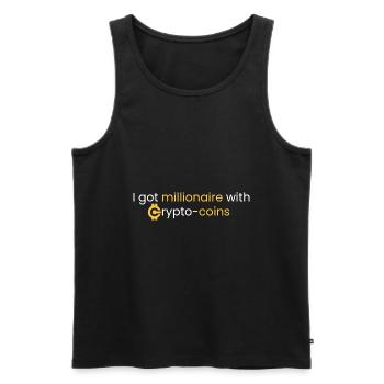 Become a millionaire with cryptocoins - Men's Premium Organic Tank Top - black - Front - AI Model Male 178 light (178cm)