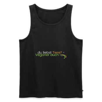 du liebst Tiere? Veganer auch - Männer Premium Bio Tank Top - Schwarz - Vorne - Michal (187cm)
