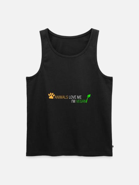 Animals love me - I'm vegan - Men's Premium Organic Tank Top - black