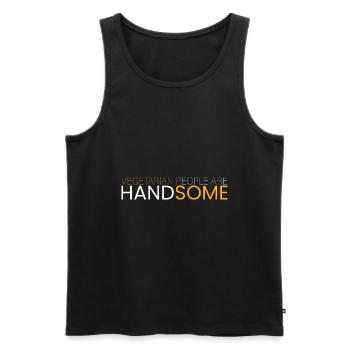 vegetarian people are beautiful - Men's Premium Organic Tank Top - black - Front - Michal (187cm)