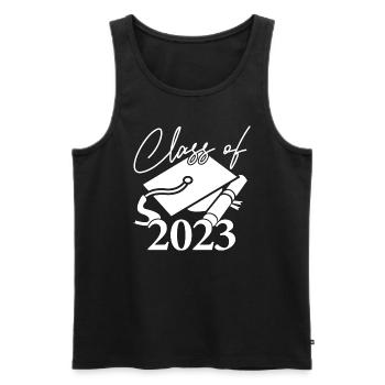 Class Of 2023 Graduation Party Gift For Him & Her - Men's Premium Organic Tank Top - black - Front - Michal (187cm)