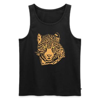 Jaguar Gesicht Grafik Cool Großkatze Wildtierliebhaber - Männer Premium Bio Tank Top - Schwarz - Vorne - AI Model Male 178 light (178cm)
