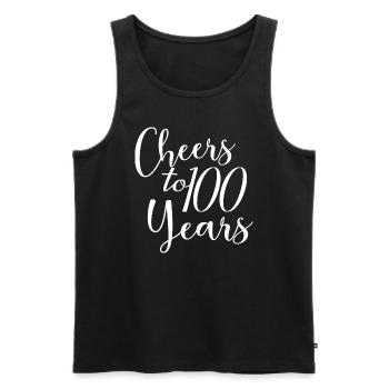 Vive le 100e anniversaire de 100 ans - Débardeur bio Premium Homme - noir - Devant - AI Model Male 178 light (178cm)