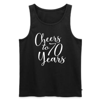 Cheers To 70 Years 70th Birthday Anniversary - Men's Premium Organic Tank Top - black - Front - AI Model Male 178 light (178cm)