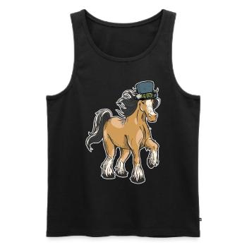 Cheval de montagne. Chevaux Alpes Ross Tyrol Tyrol Tyrol - Débardeur bio Premium Homme - noir - Devant - AI Model Male 178 light (178cm)