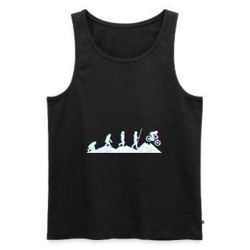 Evolution MTB Mountainbike Geschenk BMX Zubehör - Männer Premium Bio Tank Top - Schwarz - Vorne - Michal (187cm)