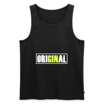 OriGINal GIN Liebhaber Gin - Männer Premium Bio Tank Top - Schwarz - Vorne - AI Model Male 178 light (178cm)