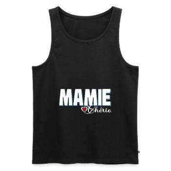 Mamie Chérie Que J'aime de Tous Mon Coeur - Débardeur bio Premium Homme - noir - Devant - Michal (187cm)