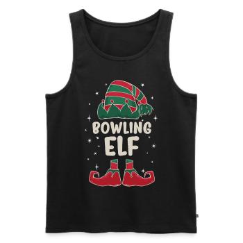 Bowling Elf Familien Partner Weihnachtsgeschenk - Männer Premium Bio Tank Top - Schwarz - Vorne - AI Model Male 178 light (178cm)