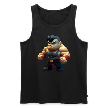 Petit combattant musclé - Débardeur bio Premium Homme - noir - Devant - AI Model Male 178 light (178cm)