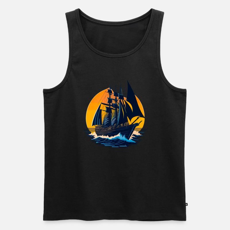 Segelboot - Männer Premium Bio Tank Top - Schwarz