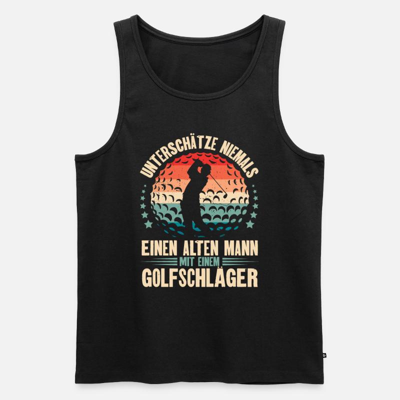 Golf Golfer - Männer Premium Bio Tank Top - Schwarz