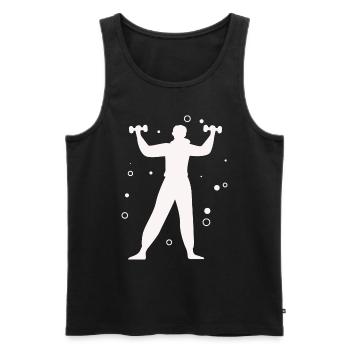 Bodybuilding Gewichtheben Fitness Workout - Männer Premium Bio Tank Top - Schwarz - Vorne - Michal (187cm)