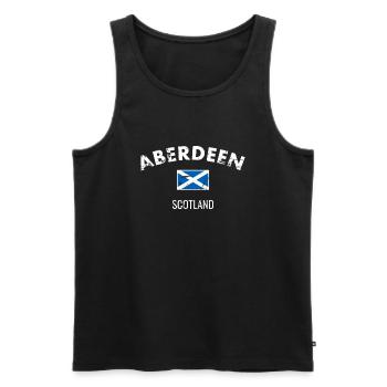 Aberdeen Écosse Vintage Drapeau de l’Écosse - Débardeur bio Premium Homme - noir - Devant - Michal (187cm)