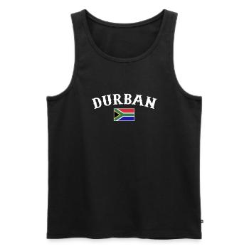 Durban Afrique du Sud Drapeau Afrique du Sud - Débardeur bio Premium Homme - noir - Devant - AI Model Male 178 light (178cm)
