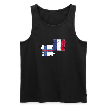 Faroe Islands France Flag French Faroe Islands - Men's Premium Organic Tank Top - black - Front - AI Model Male 178 light (178cm)