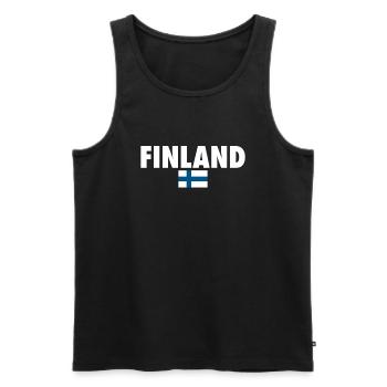Finlande Finlande Drapeau finlandais Finn - Débardeur bio Premium Homme - noir - Devant - Michal (187cm)