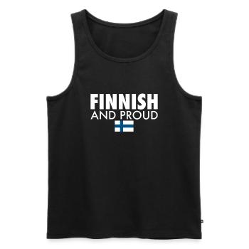 Finlandais Et Fier Finlande Drapeau Finlandais - Débardeur bio Premium Homme - noir - Devant - AI Model Male 178 light (178cm)