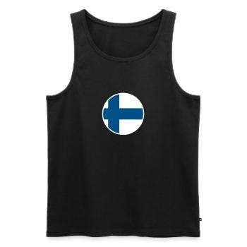 Finnland Finnische Flagge Finne - Männer Premium Bio Tank Top - Schwarz - Vorne - AI Model Male 178 light (178cm)