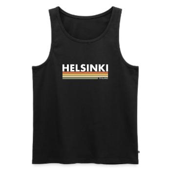 Helsinki Finlande Rétro Finlande Finn - Débardeur bio Premium Homme - noir - Devant - AI Model Male 178 light (178cm)