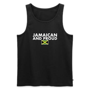 Jamaican And Proud Jamaica Jamaican Flag - Men's Premium Organic Tank Top - black - Front - AI Model Male 178 light (178cm)