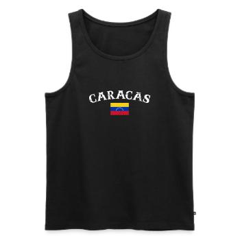 Caracas Venezuela Vintage Drapeau vénézuélien - Débardeur bio Premium Homme - noir - Devant - AI Model Male 178 light (178cm)