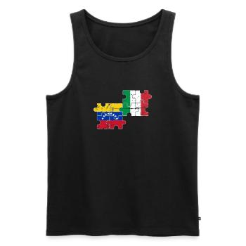 Venezuela Italien Flagge Italiener Venezolaner - Männer Premium Bio Tank Top - Schwarz - Vorne - Michal (187cm)