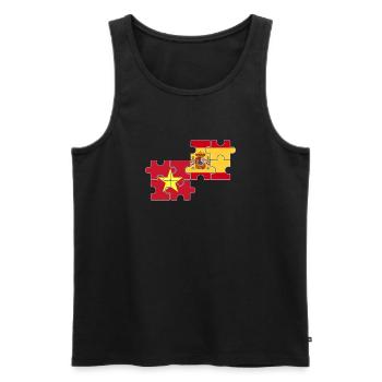 Vietnam Spain Flag Spanish Vietnamese - Men's Premium Organic Tank Top - black - Front - Michal (187cm)