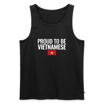 Proud To Be Vietnamese Vietnam Flagge - Männer Premium Bio Tank Top - Schwarz - Vorne - Michal (187cm)