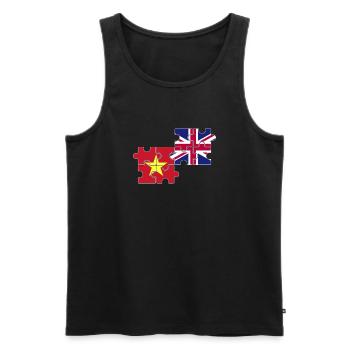 Vietnam UK Flag British Vietnamese - Men's Premium Organic Tank Top - black - Front - Michal (187cm)