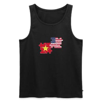 Vietnam USA Flag American Vietnamese - Men's Premium Organic Tank Top - black - Front - Michal (187cm)