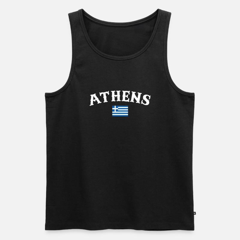 Athènes Grèce Drapeau grec Grec - Débardeur bio Premium Homme - noir