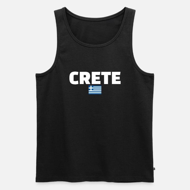 Crète Grèce Drapeau grec Grec - Débardeur bio Premium Homme - noir