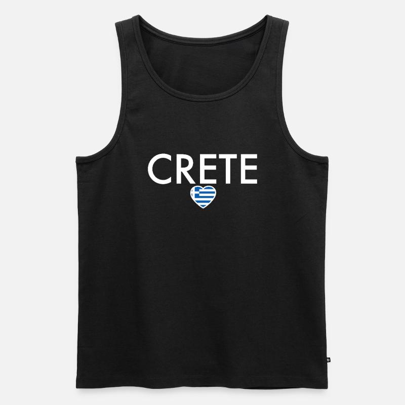 Crète Grèce Drapeau grec Grec - Débardeur bio Premium Homme - noir