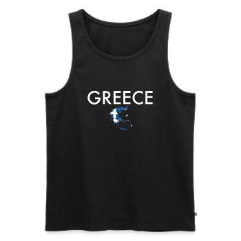 Grèce Grèce Carte Drapeau grec - Débardeur bio Premium Homme - noir - Devant - AI Model Male 178 light (178cm)