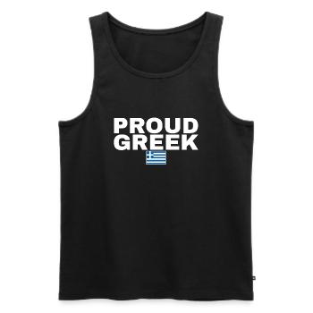 Proud Greek Greece Greek Flag - Men's Premium Organic Tank Top - black - Front - AI Model Male 178 light (178cm)