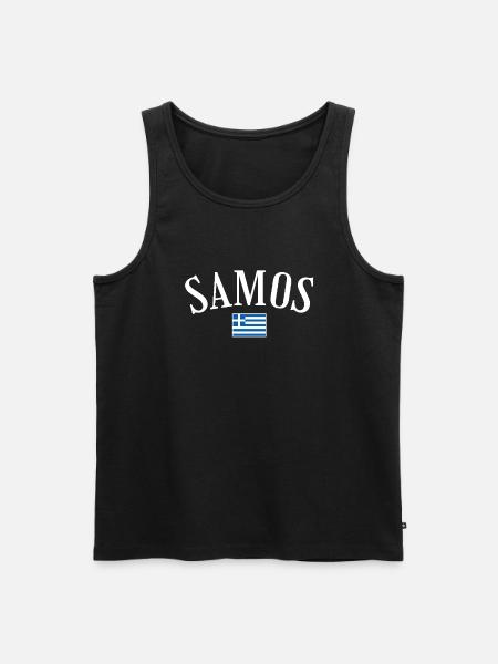 Samos Grèce Drapeau grec Grec - Débardeur bio Premium Homme - noir